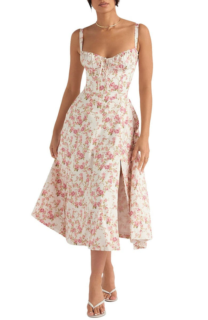 Oakley - Elegant French Style Belted Strap Dress