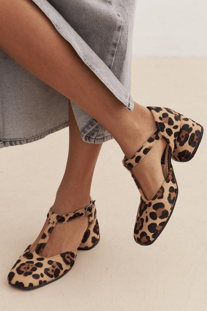Meliah | Leopard T-Strap Block Heels