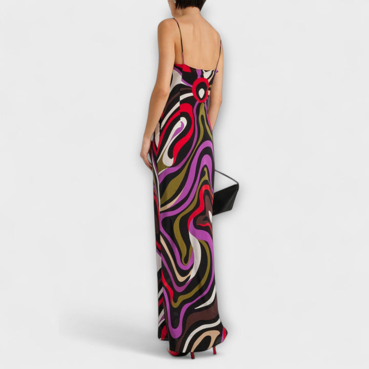 Daphne - Maxi Dress in Marble Print