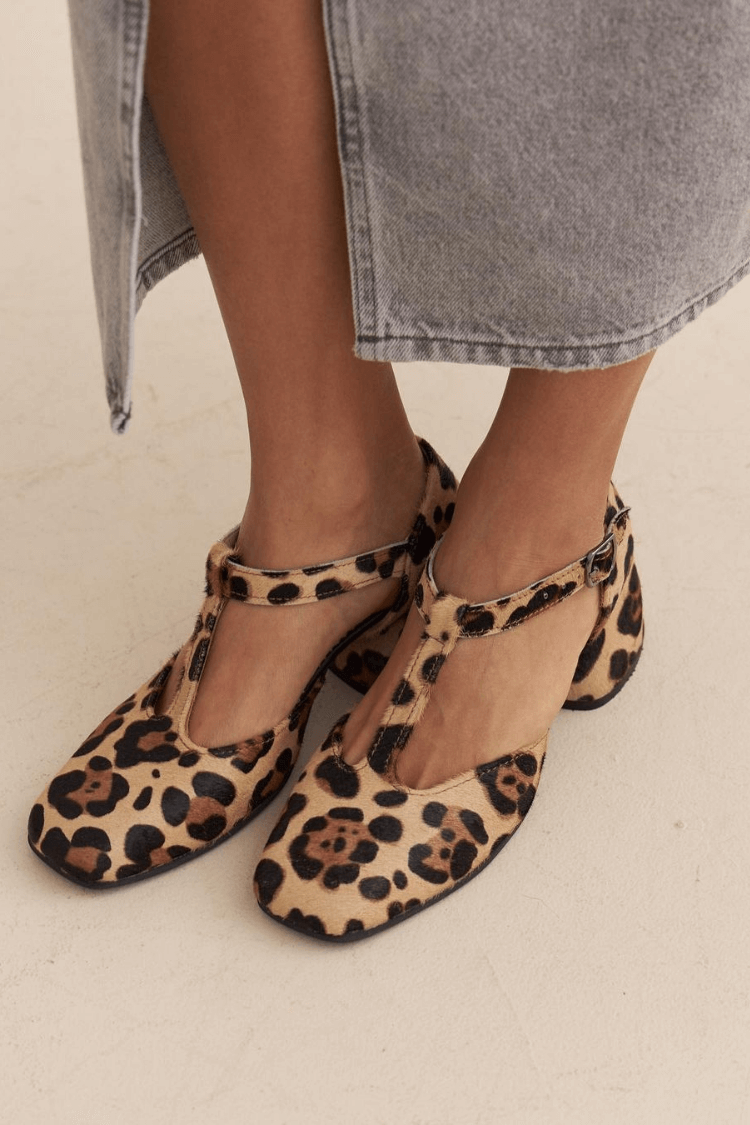 Meliah | Leopard T-Strap Block Heels