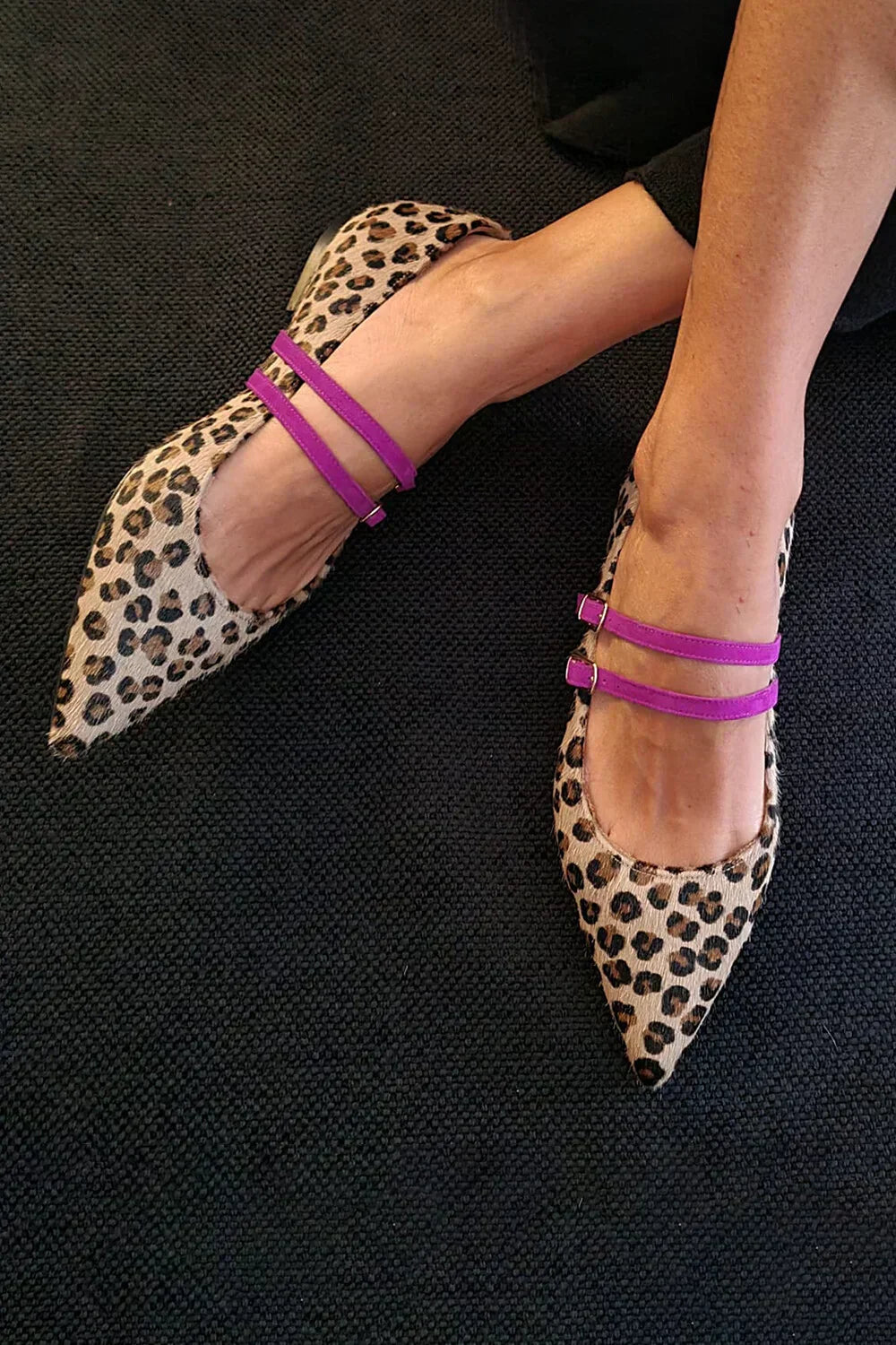 Avenleigh | Leopard-Print Strap Flats