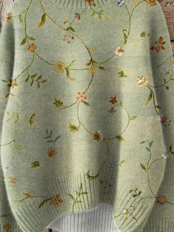 Celeste™ | Vintage Floral Turtleneck