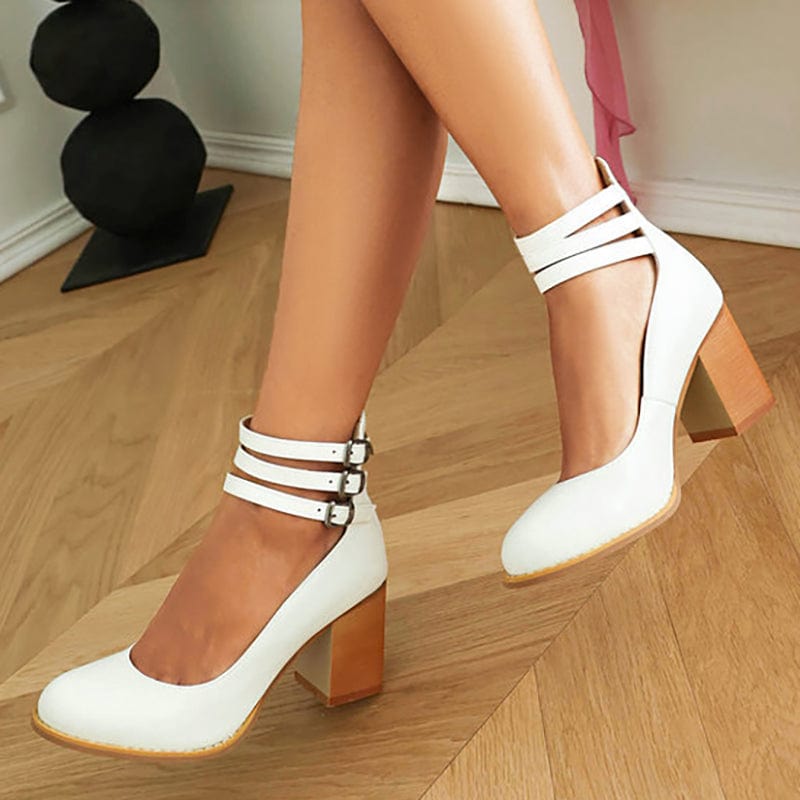 Vaesin | Triple Buckle Heels