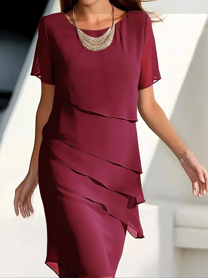 Patricia | Layered Elegance Midi Dress