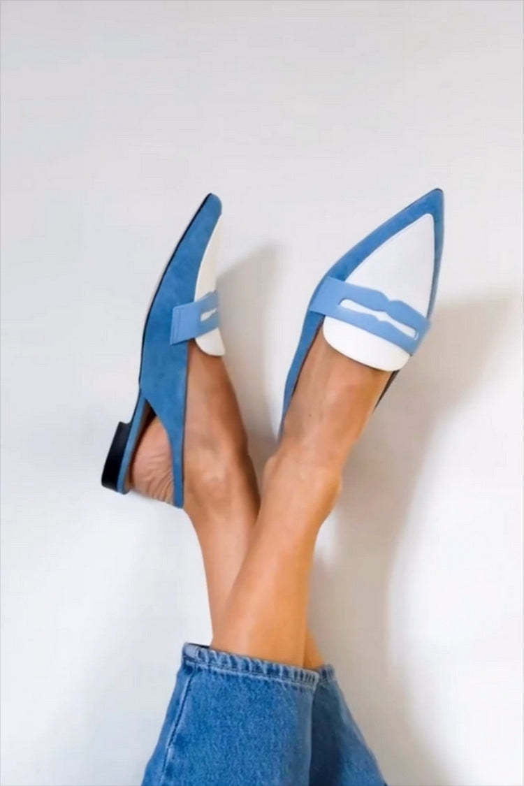 Saevriah | Blue Slingback Loafers