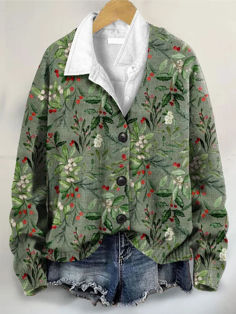 Rosa – Elegant Patterned Knit Blouse
