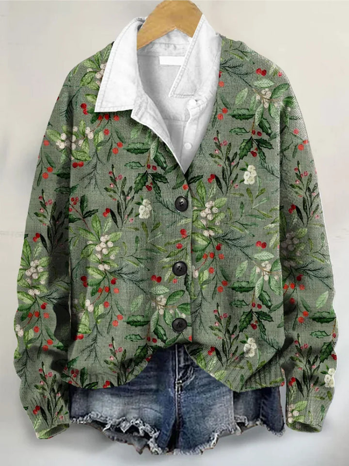 Rosa – Elegant Patterned Knit Blouse