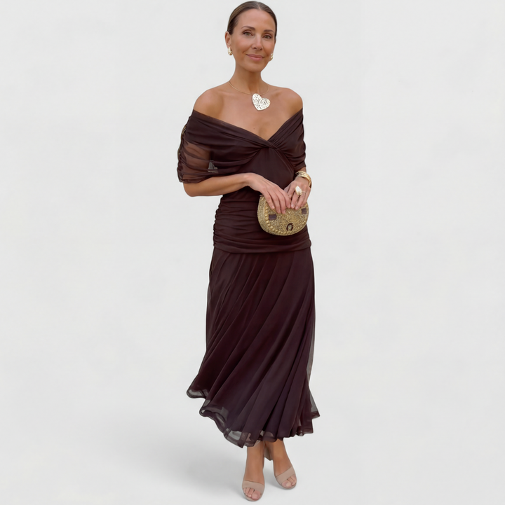 Alondra™ Long Floral Dress with V-Neck