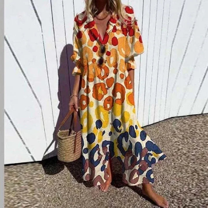Caitlyn - Bohemian Puff Sleeve Maxi Dress