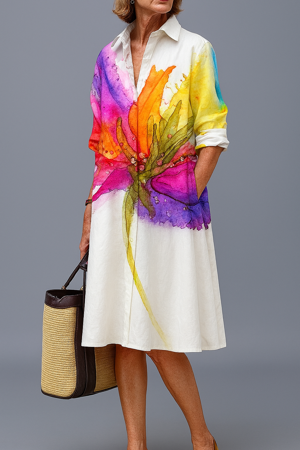 DORISA | LUXE MIDI DRESS FOR EFFORTLESS SUMMER COMFORT
