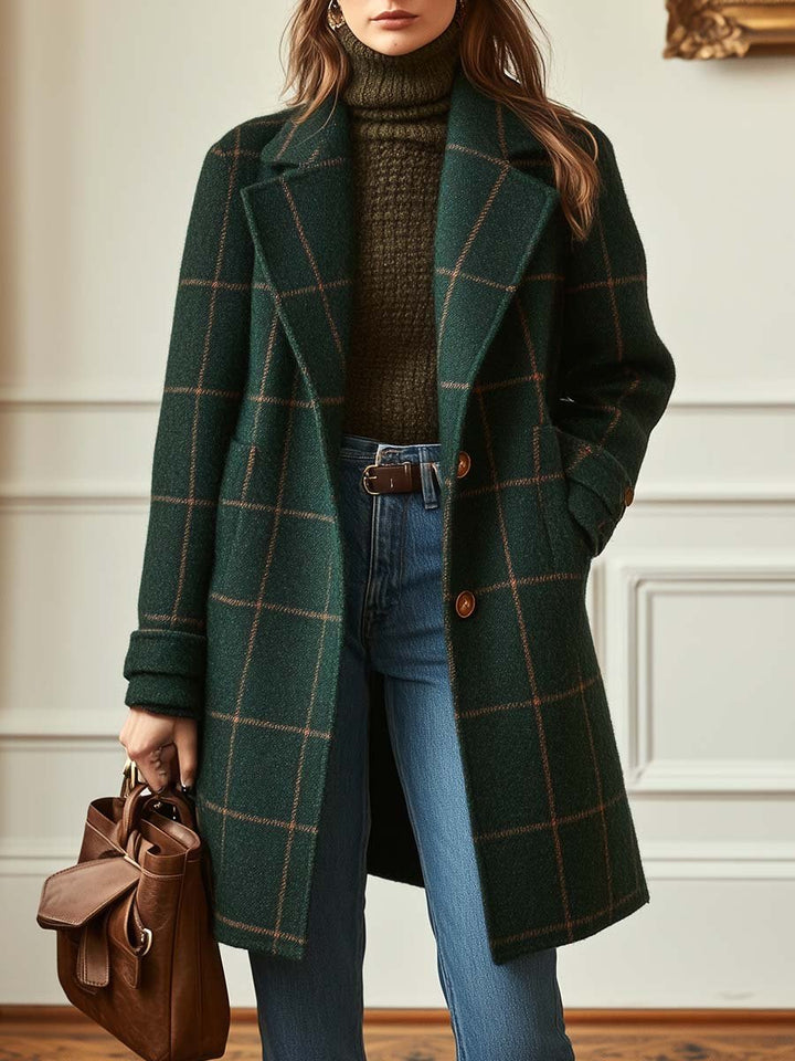 Arvae™ | Wool Check Long Coat